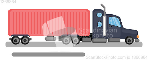 Image of Long blue and pink lory truck vector illustration on white backg