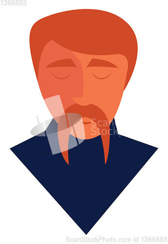 Image of Portrait of a red head man with a stylish red mustache vector co