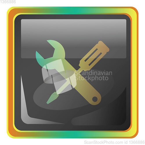 Image of Settings grey vector icon illustration with multicolor details o