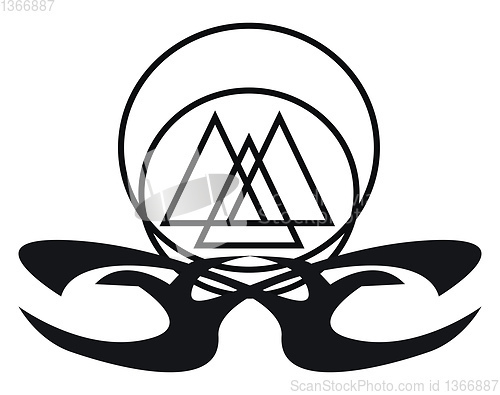 Image of A geometrical shaped tattoo design vector or color illustration