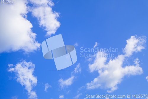 Image of typical beautiful blue sky clouds background