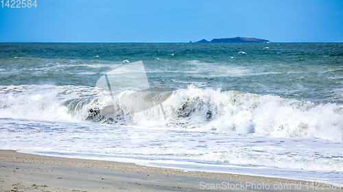 Image of stormy ocean scenery background