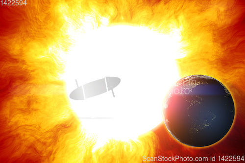Image of earth disaster sun heat space