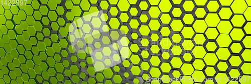 Image of green yellow hexagon background