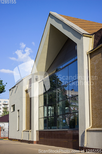 Image of Small building with a glass wall