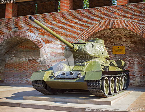 Image of Soviet T-34 tank, outdoor exhibition, N.Novgorod, Russia