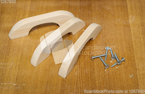 Image of Wooden furniture handles, made of alder