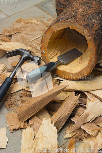 Image of Slotting of internal cavity of birdhouse