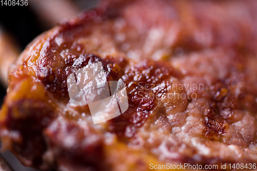 Image of delicious grilled meat on barbecue
