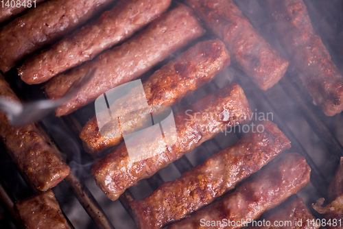 Image of delicious grilled meat on barbecue