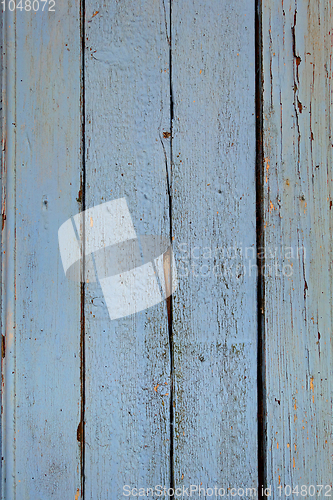 Image of Old wood board painted blue