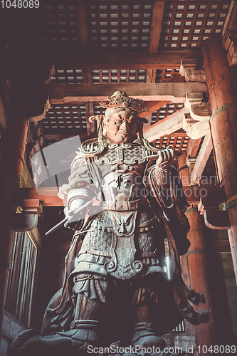 Image of Komokuten statue in Daibutsu-den Todai-ji temple, Nara, Japan