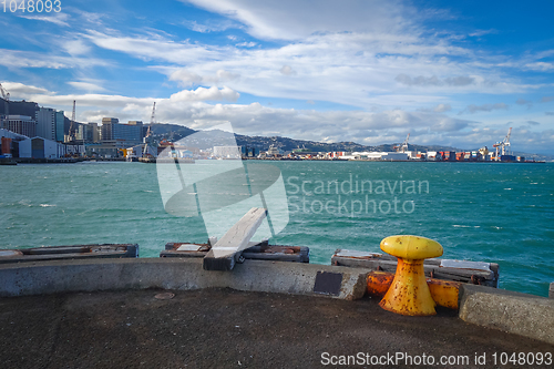 Image of Wellington harbour docks, New Zealand