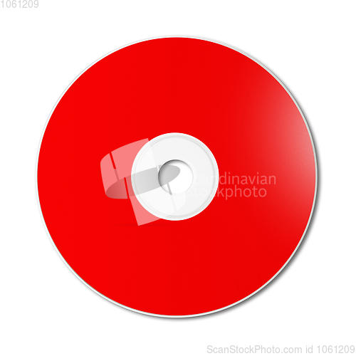 Image of Red CD - DVD mockup template isolated on white