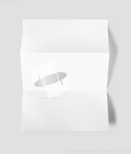 Image of Blank folded White A4 paper sheet mockup template