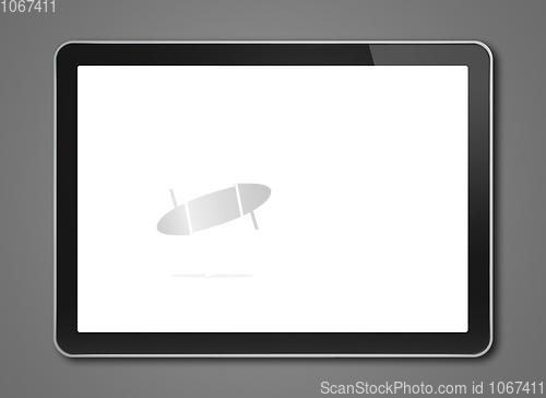 Image of Digital tablet pc, smartphone template isolated on dark grey