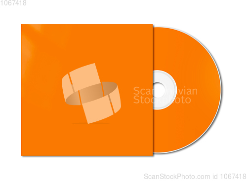Image of Orange CD - DVD mockup template isolated on white