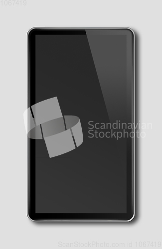 Image of Black smartphone, digital tablet pc template isolated on dark gr
