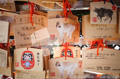 Image of Traditional Emas in a temple, Tokyo, Japan