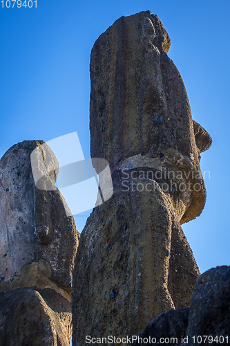 Image of Moais statues, ahu Tongariki, easter island