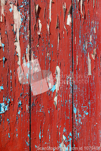 Image of Old wood board painted red