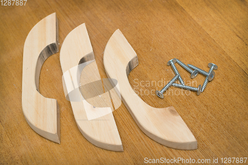 Image of Wooden furniture handles, made of alder