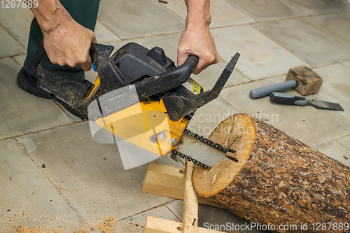 Image of Making a birdhouse from alder logs