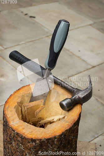 Image of Slotting of internal cavity of birdhouse