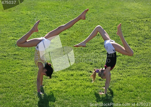 Image of Two girls exercising