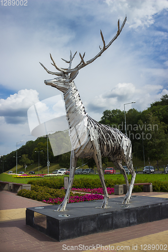 Image of Metalic sculpture of a deer in Nizhny Novgorod