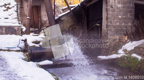 Image of Rural landscape with old watermill in woods