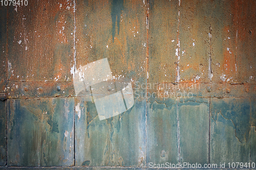 Image of Old rusty painted wood board