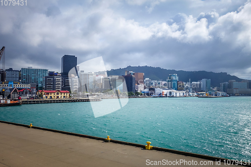 Image of Wellington harbour docks, New Zealand