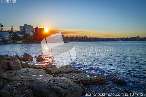 Image of Manly Beach at sunset, Sydney, Australia