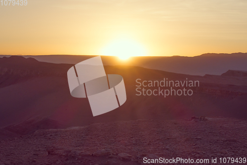 Image of Valle de la Luna at sunset in San Pedro de Atacama, Chile