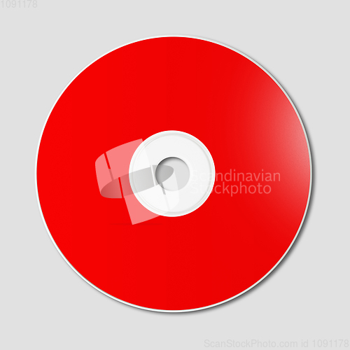 Image of Red CD - DVD mockup template isolated on Grey