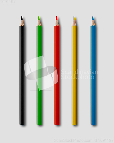 Image of Coulouring pencils isolated on grey