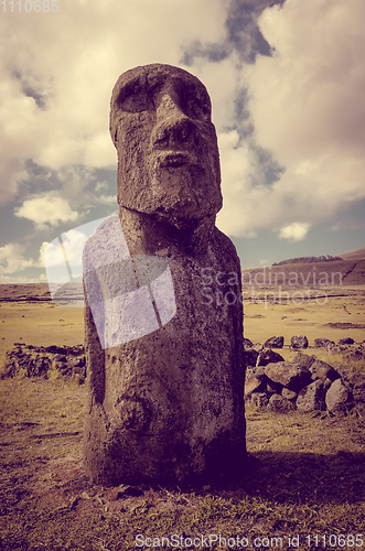 Image of Moai statue, ahu Tongariki, easter island