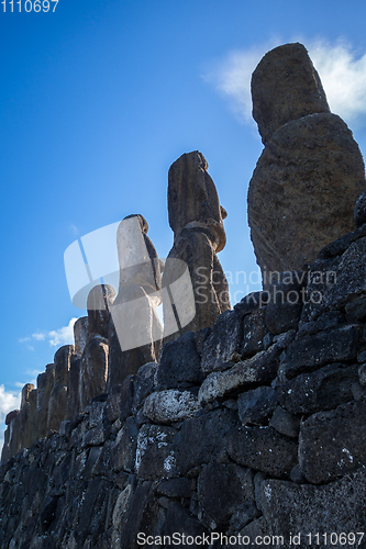 Image of Moais statues, ahu Tongariki, easter island