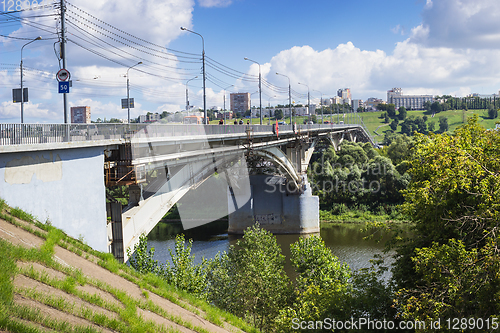 Image of Kanavinsky bridge on river Oka, Nizhny Novgorod