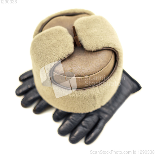 Image of Preparation for winter frost, hat and gloves