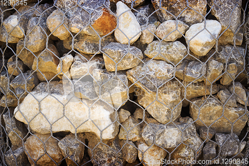 Image of Grid with small stones of granite