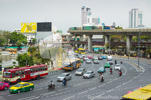 Image of Big traffic flows on roads Bangkok