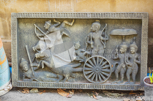 Image of Bas-relief with heroes of mythology. Bangkok