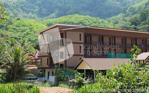 Image of The hotel is at the foot of mountains