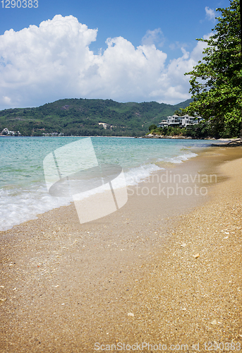 Image of Crystal clear sea and white sand beach, Thailand