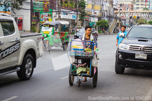 Image of Merchant  fruit  on streets of city Asian