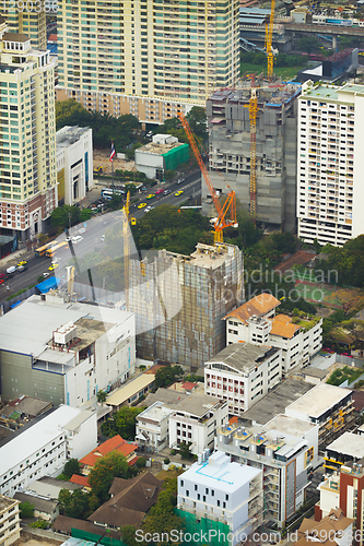 Image of View from heights construction of houses in Bangkok