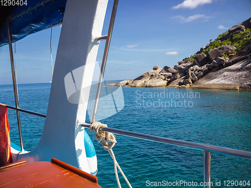 Image of From boat we see one of Islands of Similan archipelago