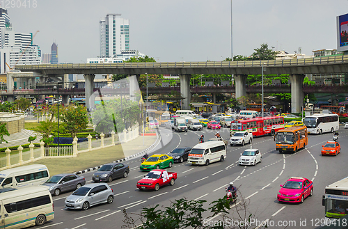 Image of Big traffic flows in the squares Bangkok